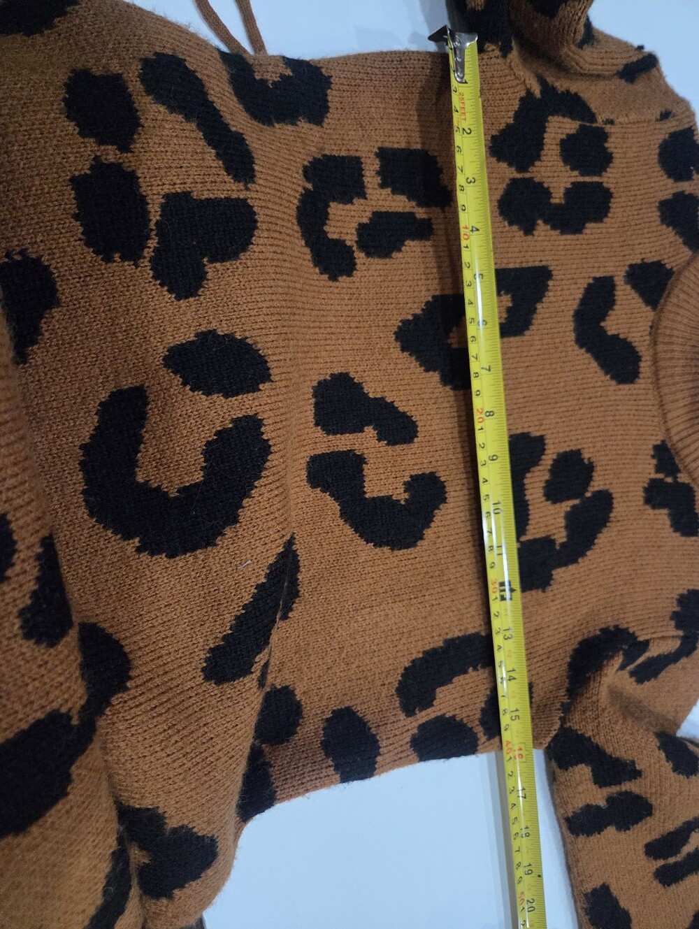 Farm × Anthropologie Cheetah Print Knit Sweater Dress Sz.XXS (Without Belt) - Picture 6 of 10
